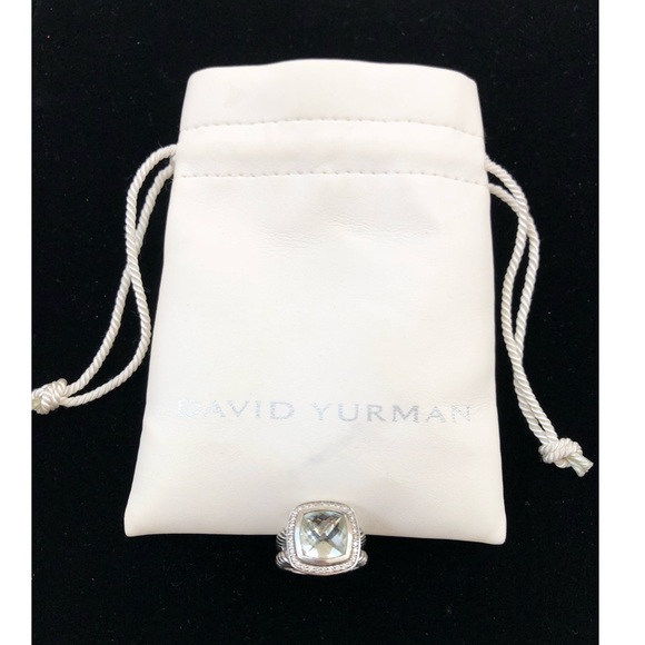 David Yurman Albion Ring with Prasiolite and Pave Diamonds - Picture 3 of 14